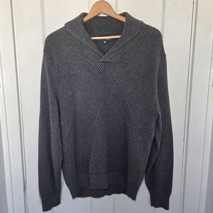 Roundtree & Yorke Men's Shawl Collar Sweater Size L‎ Fisherman Nautical Cotton